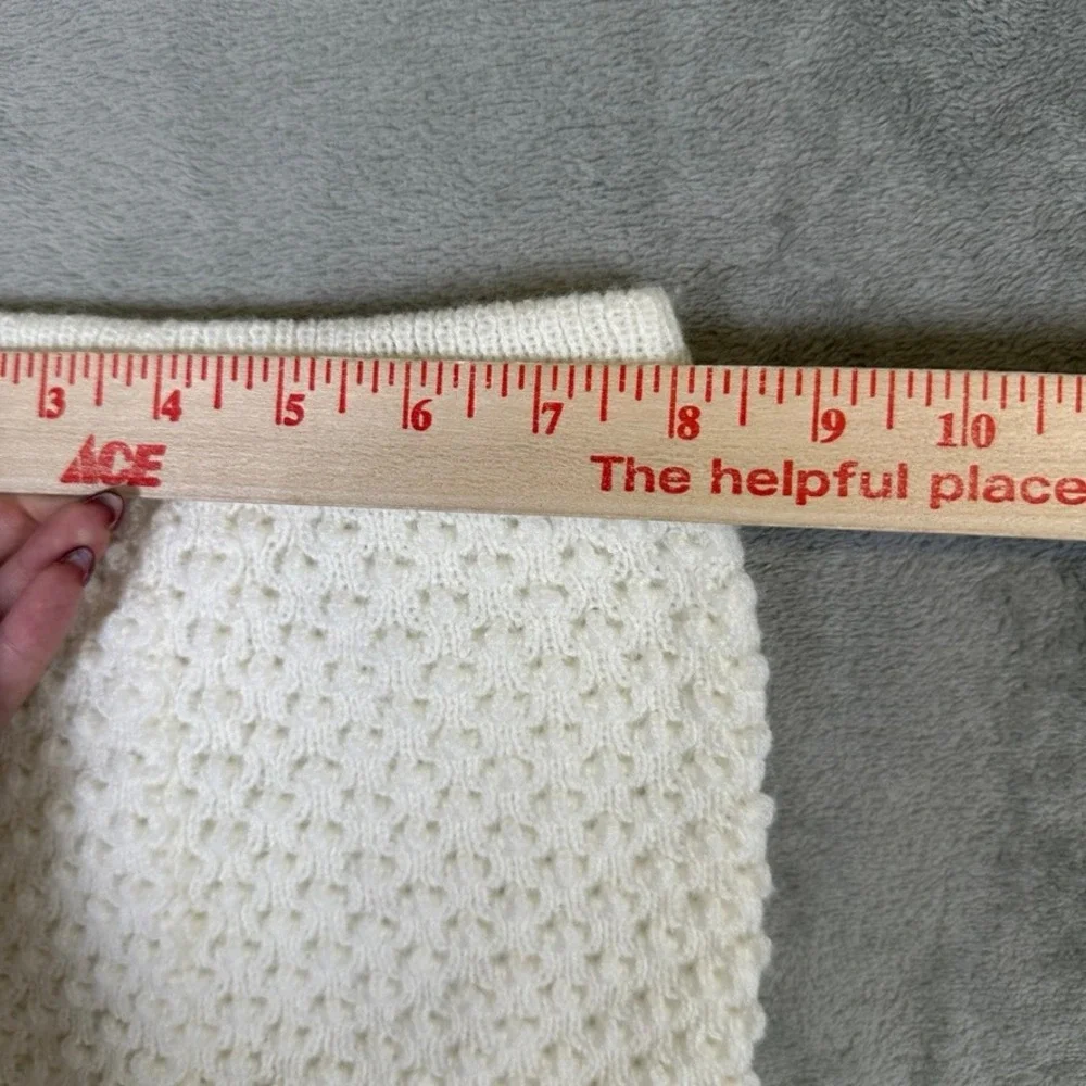 Vintage Handmade Knit Baby Set Ivory Hooded Cardigan & Pants Popcorn Pointelle